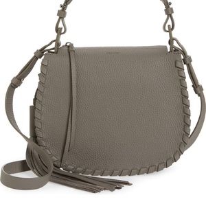 AllSaints Mori Leather Crossbody Bag - Storm Gray